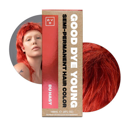 Picture of Good Dye Young Semi Permanent Hair Dye Du Hast Pink - UV Protective Temporary Hair Color, Conditioning Pink Hair Dye, PPD Free, Lasts 15-24+ Washes, Vegan & Cruelty-Free