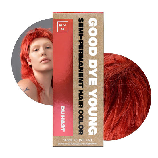 Picture of Good Dye Young Semi Permanent Hair Dye Du Hast Pink - UV Protective Temporary Hair Color, Conditioning Pink Hair Dye, PPD Free, Lasts 15-24+ Washes, Vegan & Cruelty-Free