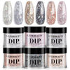 Picture of AZUREBEAUTY Dip Powder Nail Set, Silver Pink Black Golden Yellow Glitter Sparkly Shiny Chrome Platinum, 6 Colors All Seasons Dipping Powder Starter Kit Nail Art Manicure Salon, No Need Nail Lamp Cured