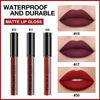 Picture of evpct DNM 3Pcs Dark Red Plum Matte Liquid Lipstick Lip Stain Sets for Women Matte+Lipstick Dark Red Long Lasting Permanent Lipstick 24 hr Hours Magic Lipstick 24 Hours original Waterproof