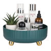 Picture of Anyoifax Makeup Perfume Organizer Tray 360 Degree Rotating Lazy Susan Skincare Lotion Organizer Spinning Cosmetics Storage for Dresser, Vanity, Bathroom Countertop, Small Teal Green