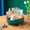 Picture of Anyoifax Makeup Perfume Organizer Tray 360 Degree Rotating Lazy Susan Skincare Lotion Organizer Spinning Cosmetics Storage for Dresser, Vanity, Bathroom Countertop, Small Teal Green