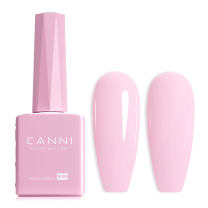 Picture of CANNI Light Pink Gel Nail Polish, 1Pcs Nude Pink Gel Polish Baby Pink Color Nail Polish Gel High Gloss Soak Off U V Gel Nail French Nail Manicure Salon DIY