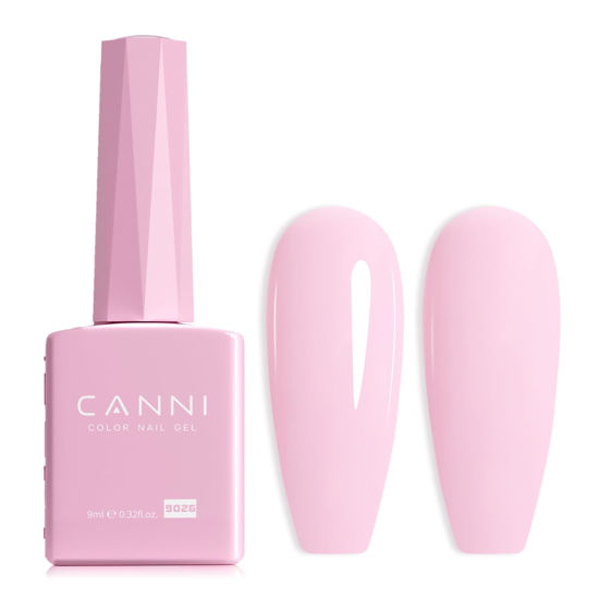 Picture of CANNI Light Pink Gel Nail Polish, 1Pcs Nude Pink Gel Polish Baby Pink Color Nail Polish Gel High Gloss Soak Off U V Gel Nail French Nail Manicure Salon DIY