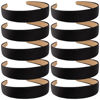 Picture of Wecoe 10 Pack Black Satin Wide 1.3 Inch Non-Slip Fashion Halloween DIY Plain Solid Hair Bands for Women and Girls