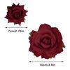 Picture of Topbuti Rose Hair Clip Flower Hairpin Rose Brooch Floral Clips, 4 Pcs Fabric Rose Flowers Hair Clips Mexican Hair Flowers Pin up Headpieces for Woman Girl Wedding Party Mother's Day (Dark Red)