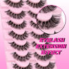 Picture of Veleasha Russian Strip Lashes Faux Mink Lashes Fluffy Eyelashes 7 Pairs 12-19mm Clear Band False Eyelashes Looks Like Eyelash Extensions D Curl Fake Eyelashes (DT01)