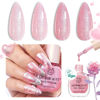 Picture of AZUREBEAUTY Pink Nail Polish Valentine's Day Glitter Quick Dry Nail Polish Kits Vegan Long Lasting French Tip Nail Polish Natural Manicure Diy Home Gift for Girls