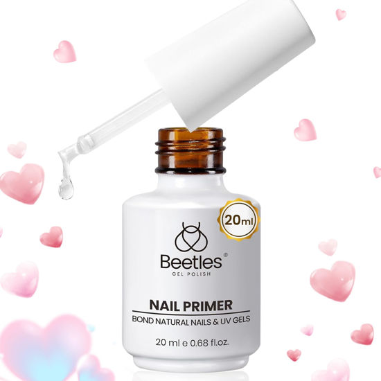 Picture of Beetles 20ml Nail Primer for Gel Nail Polish, Hema Free Nail Dehydrator and Primer Nail Prep Bond Primer Acid Free Fast Air Dry Nail Bonder for Acrylic & Uv Gel Nail Valentine's Day Gift for Women