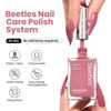 Picture of Beetles Pink Nail Polish, 1Pcs 15ML Dusty Rose Nail Polish, 2 in 1 Nail Strengthener Long Lasting & Quick Dry Nail Polish Nail Growth Nail Ridge Filler Base Coat Nail Polish Valentines Gift for Women