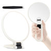 Picture of B Beauty Planet Hand Mirror, 30X Magnifying Mirror on Stand, Double Sided Magnifying Mirror with 30X/1X Magnification, 360°Adjustable Handle, Portable Travel Makeup Mirror for Eyebrow Plucking White