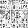 Picture of VANTATY 66 Sheets 3D Small Black Temporary Tattoos For Women Men Waterproof Fake Tattoo Stickers For Face Neck Arm Children Flower Birds Star Realistic Tatoo Kits For Boy Girls Adults