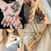 Picture of VANTATY 66 Sheets 3D Small Black Temporary Tattoos For Women Men Waterproof Fake Tattoo Stickers For Face Neck Arm Children Flower Birds Star Realistic Tatoo Kits For Boy Girls Adults