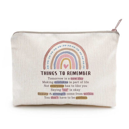 Picture of Things To Temember, Self Care Reminder, Makeup Bag, Note To Self, Self Love, Self Care Makeup Case, Sister Gift, Daughter Gift from Mom