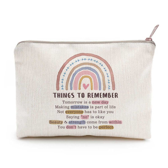 Picture of Things To Temember, Self Care Reminder, Makeup Bag, Note To Self, Self Love, Self Care Makeup Case, Sister Gift, Daughter Gift from Mom