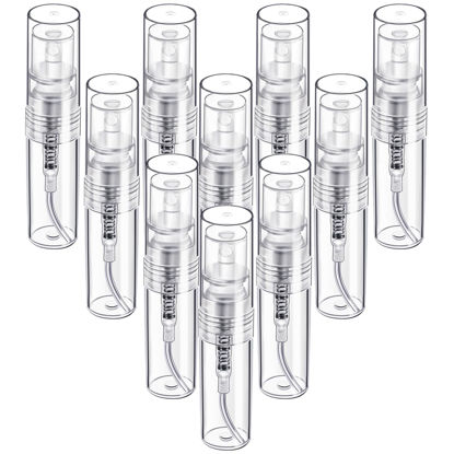Picture of Fandamei Mini Spray Bottle, 10 Pack 2ml Mini Plastic Spray Bottle Empty, Fine Mist Refillable Mini Perfume Bottle, Small Perfume Spray Bottle, Tiny Plastic Portable Travel Bottle, Clear