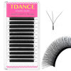 Picture of TDANCE W Eyelash Extensions 3D Premade Fans W Lashes 0.07 C/D Curl Matte Black W Shaped Volume Fans (W-3D-0.07-C-12mm)