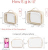 Picture of PACKISM Floral Texture Lace TSA Approved Toiletry Bag - 180° Large Opening Clear Makeup Bags for Traveling, in 2 Size TSA Liquid Bag with Handle, 0.5 mm Thick Non-deformable No Smell, Beige