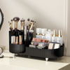 Picture of Makeup Organizer Countertop Rotating Makeup Organizer for Vanity Large Capacity Cosmetic Display Case with Makeup Brush Holder Cosmetic Organizer Countertop（Black）