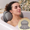 Picture of Bath Pillow Luxury Bathtub Pillow, Extra Soft & Comfortable Bath Pillow for Tub Head Neck and Back Support, with 4D Air Mesh Cushions & Non-Slip Suction Cups - Great Bath Gifts (Gray)