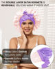Picture of Satin Bonnet for Women Silk Bonnets for Sleeping Curly Hair Bonnet with Elastic Tie Band Reversible Double Layer Sleep Cap Hair Wrap (Pink + Purple)