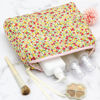 Picture of PAZIMIIK Cotton Makeup Bag for Women Large Quilted Travel Cosmetic Pouch Girls' Make Up Organizer,Little Flower
