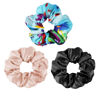 Picture of OLESILK 100% Mulberry Silk-Scrunchies for Hair Sleep, Women Grils Silk Hair Ties for Frizz & Breakage Curly Hair, No Damage, Elastics Ponytail Holder, 3 Pack