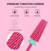 Picture of MelodySusie Professional 5 in 1 Nail Drill Bits, 3/32'' Carbide Tungsten Multi-function Bits, Suitable for Manicure Pedicure Cuticle Gel Polishing, Technicians Bits, Pink Blossom, Series Bit-M