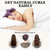 Picture of Gwabee No Heat Overnight Curl Headband, 70" Soft Ribbon Wrap with 9 PCS Curling Rods and Yoga Strap - Purple