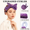 Picture of Gwabee No Heat Overnight Curl Headband, 70" Soft Ribbon Wrap with 9 PCS Curling Rods and Yoga Strap - Purple