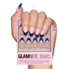 Picture of Glamnetic Press On Nails - French Riviera | Semi-Transparent Navy Blue French Tip Short Almond False Nails, Reusable Stick On Fake Nails with Glue | Salon Quality | 15 Sizes - 30 Nail Kit