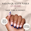 Picture of Glamnetic Press On Nails - French Riviera | Semi-Transparent Navy Blue French Tip Short Almond False Nails, Reusable Stick On Fake Nails with Glue | Salon Quality | 15 Sizes - 30 Nail Kit