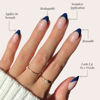 Picture of Glamnetic Press On Nails - French Riviera | Semi-Transparent Navy Blue French Tip Short Almond False Nails, Reusable Stick On Fake Nails with Glue | Salon Quality | 15 Sizes - 30 Nail Kit