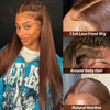 Picture of 13x6 Chocolate Brown Lace Front Wig Human Hair HD Transparent Straight Lace Front Wigs Human Hair Pre Plucked Brown Wig Human Hair Colored #4 Frontal Wigs Human Hair (32 Inch)