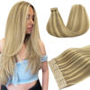 Picture of DOORES Hair Extensions Tape in Human Hair, Light Blonde Highlighted Golden Blonde 20 Inch 20pcs 50g, Tape in Hair Extensions Reamy Straight Hair Natural Hair