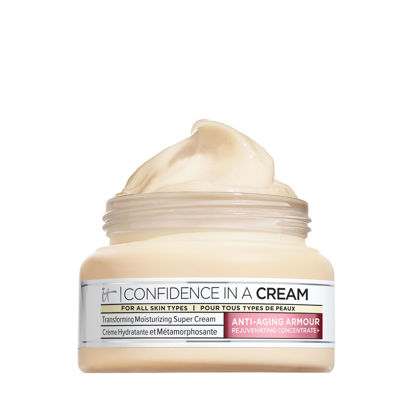 Picture of IT Cosmetics Confidence in a Cream Anti Aging Face Moisturizer - Visibly Reduces Fine Lines, Wrinkles & Signs of Aging Skin in 2 Weeks, 48HR Hydration with Hyaluronic Acid, Niacinamide - 2 fl oz