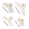 Picture of Mehayi 4 PCS Large Pearl Hair Claw Clips for Women Girls, Hair Barrette Clamps for Thick Thin Hair, Fashion Hair Accessories Headwear Styling Tools for Party Wedding