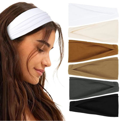 Picture of Huachi Headbands for Women Non Slip Fashion Women's Headbands Wide Headbands for Women's Hair Head Band Short Hair for Workout Yoga Sports Exercise Sweatbands Summer Hair Accessories Elastic Hair Band