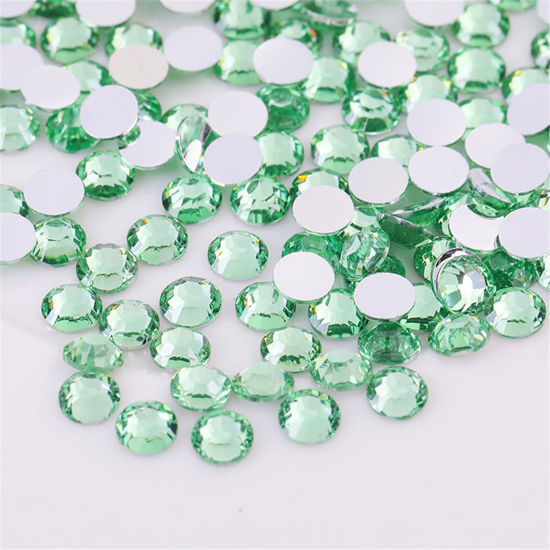 Picture of 3000 Pieces SS6 2mm Flatback Rhinestones Clear Glass Round Gems Crystals for Nail Art DIY Crafts Clothes Shoes Bags （Light Green）