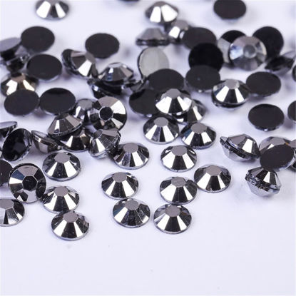 Picture of 500 Pieces SS30 6mm Flatback Rhinestones Clear Glass Round Gems Crystals for Nail Art DIY Crafts Clothes Shoes Bags （Mineral Gray）