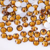 Picture of 1000 Pieces SS20 5mm Flatback Rhinestones Clear Glass Round Gems Crystals for Nail Art DIY Crafts Clothes Shoes Bags （Yellow Coffee）