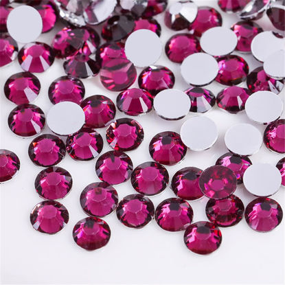 Picture of 3000 Pieces SS6 2mm Flatback Rhinestones Clear Glass Round Gems Crystals for Nail Art DIY Crafts Clothes Shoes Bags （Grape Purple）