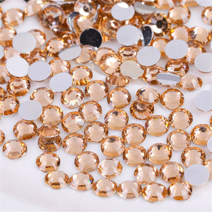 Picture of 1500 Pieces SS16 4mm Flatback Rhinestones Clear Glass Round Gems Crystals for Nail Art DIY Crafts Clothes Shoes Bags （Champagne）