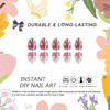 Picture of Christmas Press on Nails Short Almond MABKJLF Nude Fake Nails False Nails with Designs Red Glitter Bow Full Cover Glossy Glue on Nails Stick on Nails for Women Girls 24 Pcs