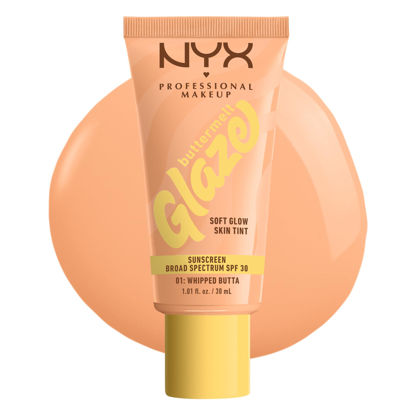 Picture of NYX PROFESSIONAL MAKEUP Buttermelt Glaze Soft Glow Skin Tint with SPF 30, Up To 12HR Wear, 01 Whipped Butta