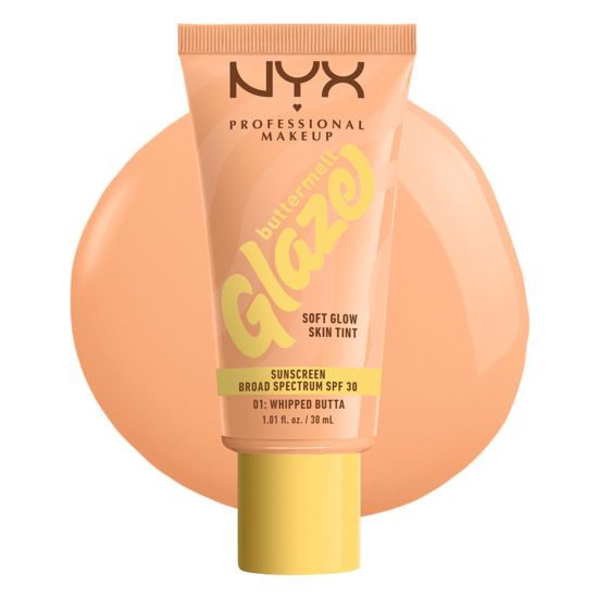 Picture of NYX PROFESSIONAL MAKEUP Buttermelt Glaze Soft Glow Skin Tint with SPF 30, Up To 12HR Wear, 01 Whipped Butta