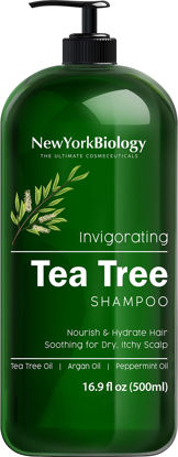 Picture of New York Biology Tea Tree Shampoo - Deep Cleanser - Relief for Dandruff and Dry Itchy Scalp - Therapeutic Grade - Helps Promote Hair Growth - 16.9 fl Oz
