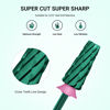 Picture of MelodySusie Super Cut Edition 5 in 1 Nail Drill Bits, 3/32'' Carbide Tungsten Multi-function Bits, Suitable for Manicure Pedicure Cuticle Gel Polishing, Green, Series Bit-M, 3XC
