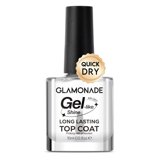 Picture of Top Coat Nail Polish Clear: Quick Dry Nail Polish No Chip High Shine Long Lasting Glossy Nail Polish Fast Air Dry Non Toxic Top Coat for Nail Art Manicure Salon Quality