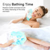 Picture of Yiclick Exfoliating Washcloth Towel [3 Pack], Japanese Exfoliating Bath Wash Cloth for Body Exfoliation, Korean Back Scrubber Washer for Shower, African Net Sponge Brush Loofah Exfoliator (Blue)